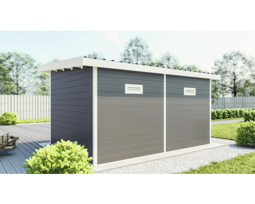 Abri de jardin en bois avec fenêtres de ventilation