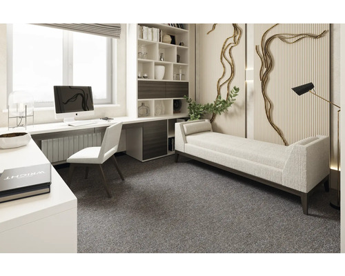 Bureau lumineux avec bureau, étagère et chaise longue