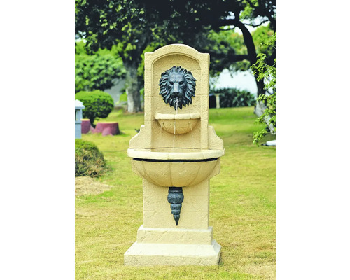 Fontaine de jardin avec gargouille tête de lion