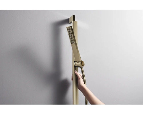 Handbrause mit Brausestange an einer Wand montiert