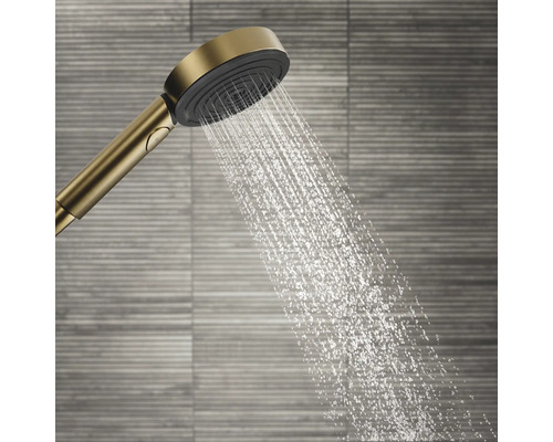 Douchette à main avec eau courante dans la salle de bain