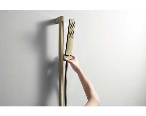 Hansgrohe Brausestange mit Handbrause an der Wand montiert