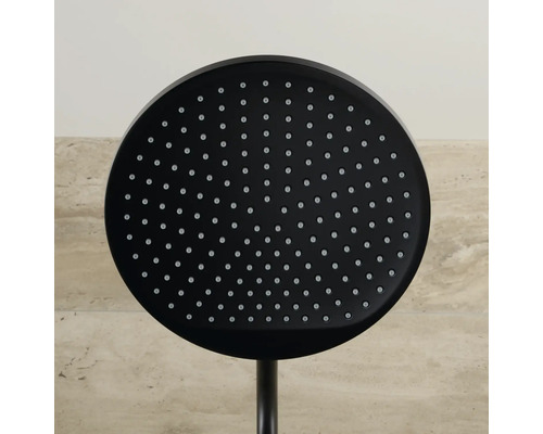 Pommeau de douche noir rond pour salle de bain