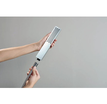 Douchette tube hansgrohe Pulsify E 100 1jet EcoSmart+ carrée 26 x 40 mm chrome 24321000