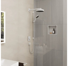 Brausegarnitur hansgrohe Rainfinity S Puro 130 3jet weiß matt Brausestangenlänge 1008 mm 28743700