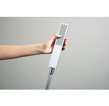 Douchette tube hansgrohe Pulsify E 100 1jet EcoSmart+ carrée 26 x 40 mm chrome 24321000