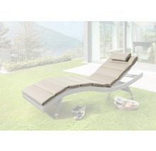 Chaise longue de jardin rembourrée avec coussin d''extérieur