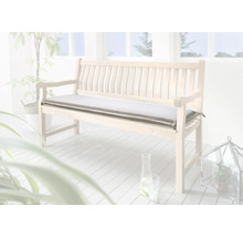 Banc en bois avec coussin d''assise gris dans le jardin