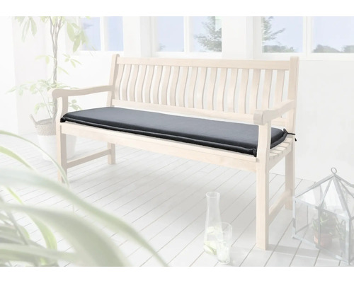 Banc de jardin avec coussin d''assise gris