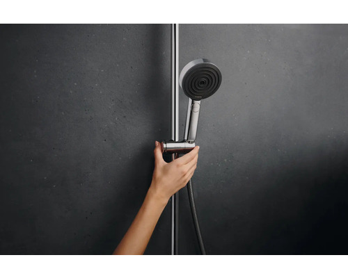 Handbrause an Duschstange mit Brauseschlauch