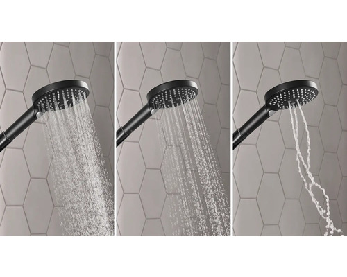 Handbrause mit verschiedenen Strahlarten im Einsatz