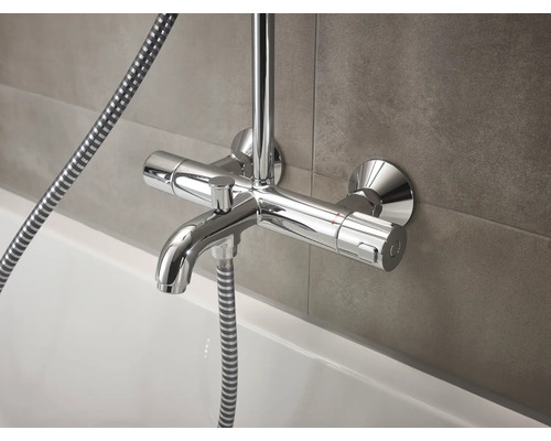 Aufputz-Badewannenarmatur mit Brauseanschluss und Thermostat