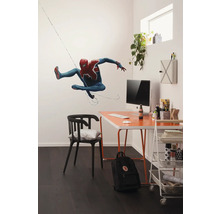 Chambre de garçon avec bureau, chaise, chariot à roulettes et sticker mural Spiderman