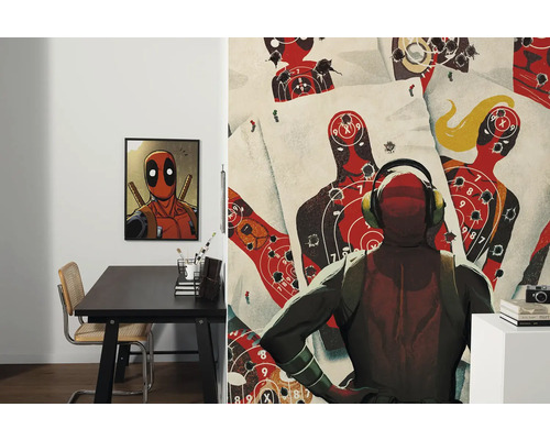 Image murale avec un motif de bande dessinée dans un bureau