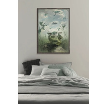 Gerahmtes Wandbild mit dem Kind aus Star Wars auf einem Bett