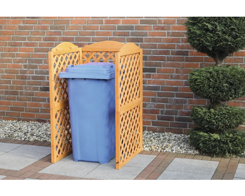 Cache-poubelle en bois avec une poubelle