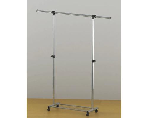 Portant à vêtements réglable en métal avec roulettes