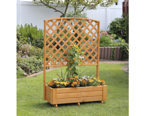 Bac pour plantes grimpantes en bois avec pergola 41 x 91 x 130 cm bois marron Bac pour plantes grimpantes en bois avec pergola 41 x 91 x 130 cm bois marron