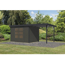 Abri de jardin avec annexe et double porte