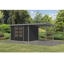 Abri de jardin avec double porte et annexe