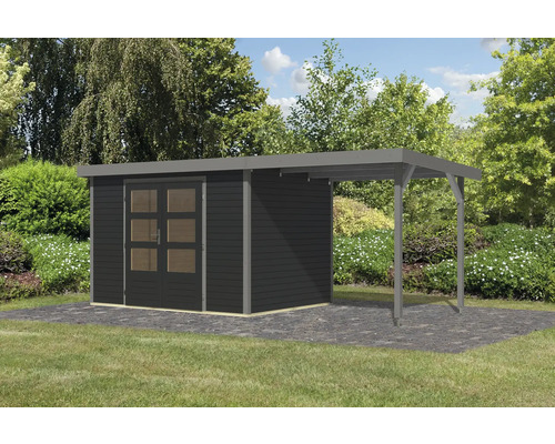 Abri de jardin avec double porte et annexe