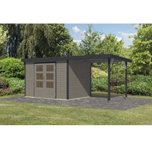 Abri de jardin avec abri sur pelouse