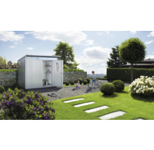 Gartenhaus Biohort AvantGarde Doppeltür Gr. A7 inkl. Regal und Werkzeughalter 260 x 300 cm silber-metallic