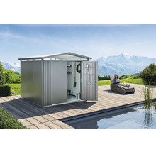 Gartenhaus Biohort Panorama P5 mit Doppeltür, Regal und Dachrinne 273 x 318 cm quarzgrau-metallic