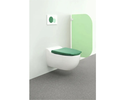 WC suspendu avec abattant et plaque de commande