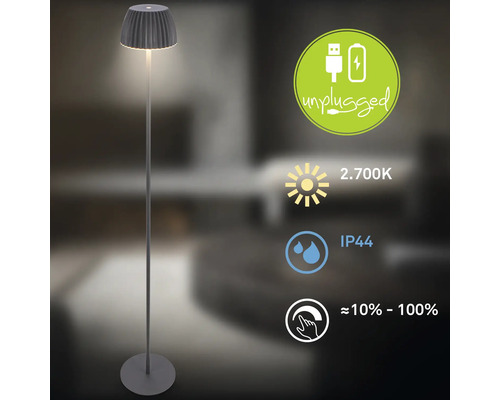 Lampadaire avec batterie et labels du produit