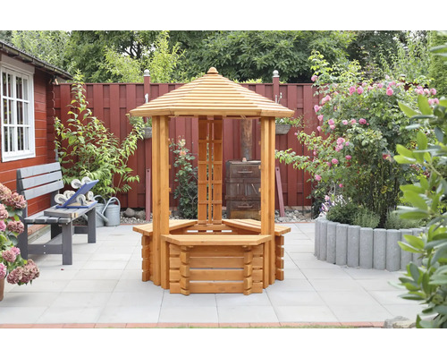 Pavillon de jardin en bois avec bancs