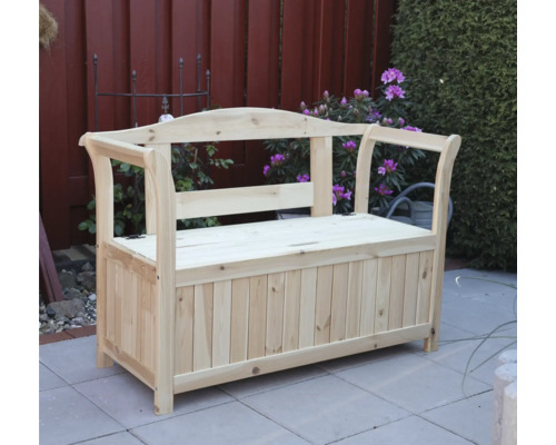 Banc en bois avec espace de rangement pour l''extérieur