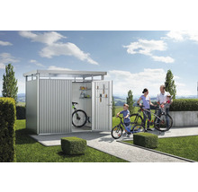 Gartenhaus Biohort HighLine Gr. HS inkl. Regal und Gerätehalter 155 x 275 cm silber-metallic