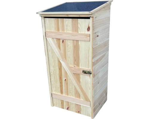 Armoire en bois avec toit incliné et porte