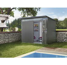 Gartenhaus Biohort AvantGarde Einzeltür Gr. A8 inkl. Regal und Werkzeughalter 260 x 380 cm quarzgrau-metallic