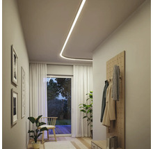 Couloir avec plafonnier, vestiaire et plantes d''intérieur