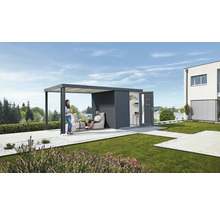 Gerätehaus Biohort Neo 3D Doppeltür 347,5 x 291,5 cm dunkelgrau-metallic