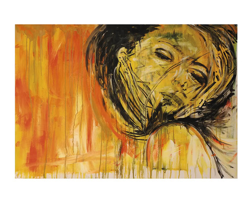 Peinture représentant une représentation abstraite d''un visage sur toile