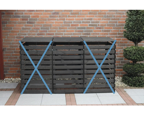 Erweiterung Mülltonnenbox promadino Vario V 70 x 92 x 122 cm anthrazit