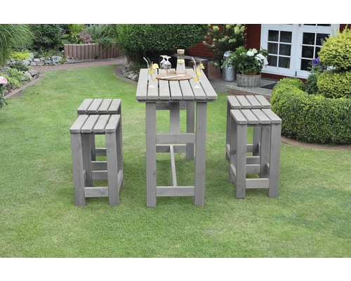 Meubles de bar promadino 4 places avec table,4 tabourets bois bois