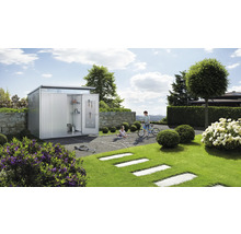 Gartenhaus Biohort AvantGarde Eco A8 Doppeltür 260 x 380 cm silber-metallic