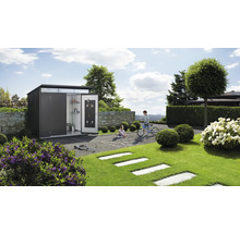 Gartenhaus Biohort AvantGarde Eco A4 Doppeltür 180 x 380 cm dunkelgrau-metallic