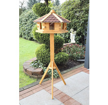 Mangeoire à oiseaux avec support dans le jardin
