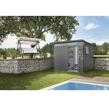 Gartenhaus Biohort AvantGarde Eco A6 Standardtür 260 x 260 cm dunkelgrau-metallic