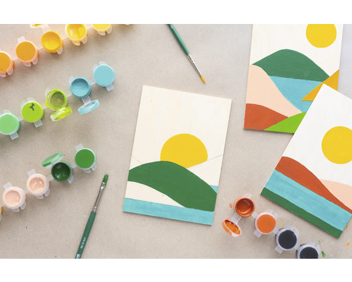 Kit de peinture numérotée avec pinceau et peintures pour peindre des paysages