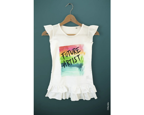 T-shirt blanc avec imprimé Future Artist sur un cintre