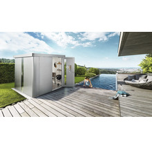 Gartenhaus Biohort Neo 4B Standardtür 235,5 x 347,5 cm silber-metallic