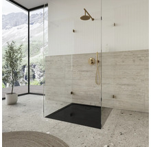 Douche à l''italienne avec robinetterie et pomme de douche