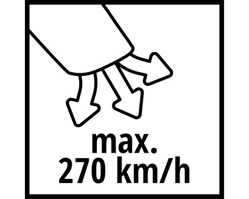 Symbole pour une vitesse d''air maximale de 270 kilomètres par heure