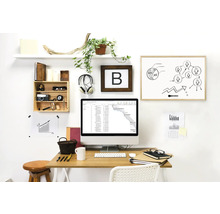 Tableau blanc avec cadre en bois magnétique 60x90 cm